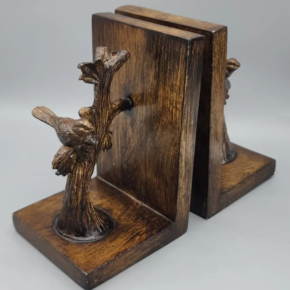 Birds on Branch Bookends - Resin Unique & Sturdy 7